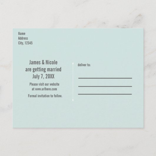 Carte Postale Faire-part Enregistrer La Date Mason Jar & String Lights Mari (Dos)