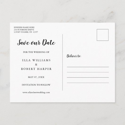 Carte Postale Faire-part Enregistrer la date Mason Jar String Lights Rustic (Dos)