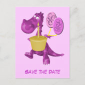 Carte Postale Faire-part Enregistrer la date mignonne violet dragon Ballons (Devant)