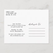 Carte Postale Faire-part Enregistrer la date moderne 4-Photo Collage Classi (Dos)