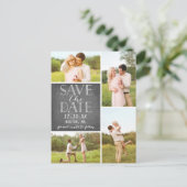 Carte Postale Faire-part Enregistrer la date moderne 4-Photo Collage Classi (Debout devant)