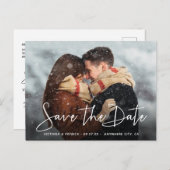 Carte Postale Faire-part Enregistrer la date Moderne Mariage de typographie (Devant / Derrière)