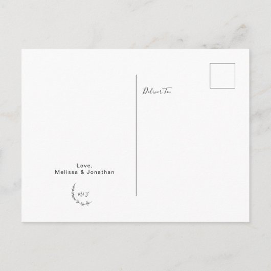 Carte Postale Faire-part Enregistrer la date moderne Poudre Bleue (Dos)