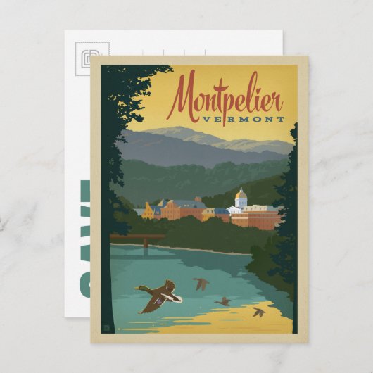 Carte Postale Faire-part Enregistrer la date - Montpelier, VT (Devant / Derrière)