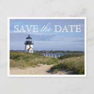 Carte Postale Faire-part Enregistrer la date Nantucket Mariage Brant Point