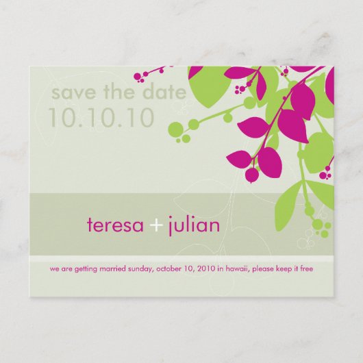 Carte Postale Faire-part ENREGISTRER LA DATE :: natif 4 (Devant)