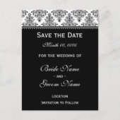 Carte Postale Faire-part Enregistrer la date - noir et blanc (Devant)