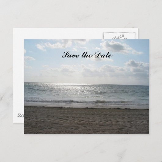 Carte Postale Faire-part Enregistrer la date Oceanview (Devant / Derrière)