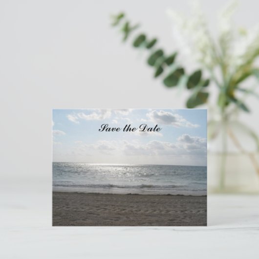 Carte Postale Faire-part Enregistrer la date Oceanview (Debout devant)