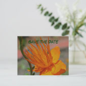 Carte Postale Faire-part Enregistrer La Date Orange Flower Photocard Postca (Debout devant)