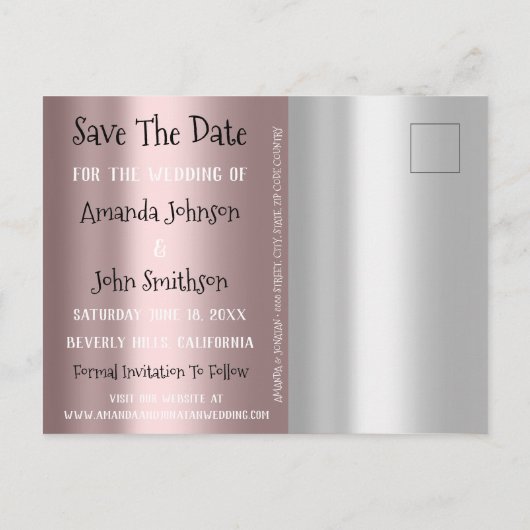 Carte Postale Faire-part Enregistrer la date Parties scintillant photo Fian (Dos)