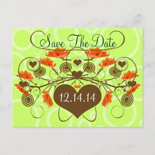 Carte Postale Faire-part Enregistrer la date -Pépites avec une bordure (Devant)