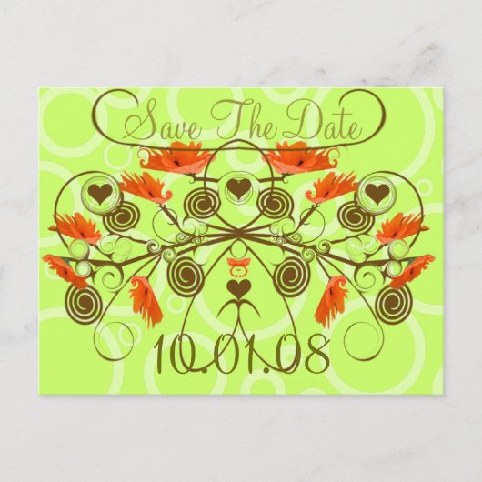 Carte Postale Faire-part Enregistrer la date -Pépites avec une bordure (Devant)