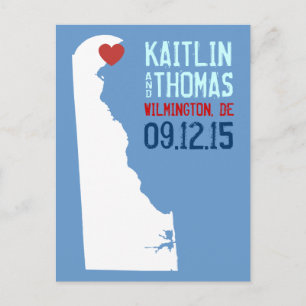 Carte Postale Faire-part Enregistrer la date - Personnalisable - Delaware