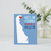 Carte Postale Faire-part Enregistrer la date - Personnalisable - Delaware (Debout devant)