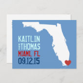 Carte Postale Faire-part Enregistrer la date - Personnalisable - Floride (Devant / Derrière)