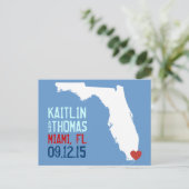 Carte Postale Faire-part Enregistrer la date - Personnalisable - Floride (Debout devant)