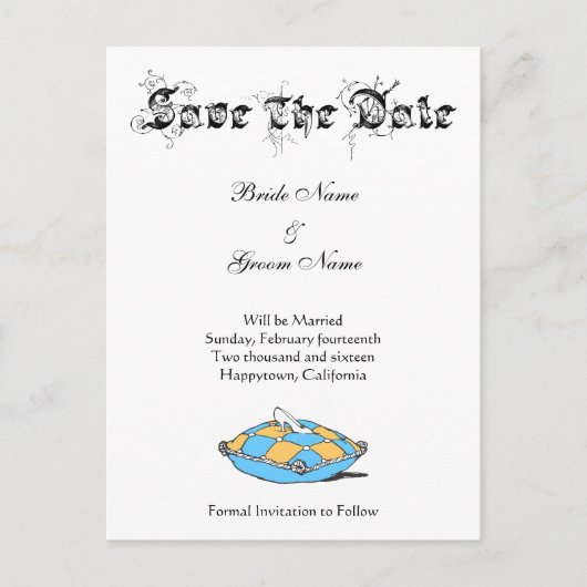 Carte Postale Faire-part Enregistrer la date personnalisée Cinderella Panto (Devant)