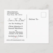 Carte Postale Faire-part Enregistrer la date - Photo avec Blue Peony (Dos)