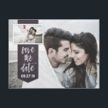 Carte Postale Faire-part Enregistrer la date Photo Chalkboard Rustic Mariag<br><div class="desc">Enregistrer la date Photo Chalkboard Rustic Mariage Postcards - fonctionnalité double photos sur le devant que vous pouvez changer à votre propre.  L'avant dispose également d'une balise de tableau rustique élégant avec des polices uniques.  Le dos contient également les mêmes polices uniques qui correspondent.</div>