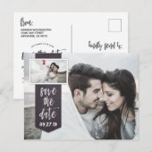 Carte Postale Faire-part Enregistrer la date Photo Chalkboard Rustic Mariag (Devant / Derrière)