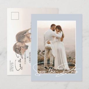 Carte Postale Faire-part Enregistrer La Date Photo Chic Style Mariage Annon
