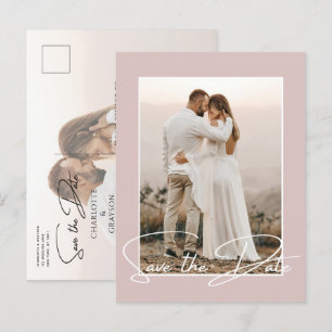 Carte Postale Faire-part Enregistrer La Date Photo Chic Style Mariage Annon