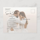 Carte Postale Faire-part Enregistrer La Date Photo Chic Style Mariage Annon (Dos)