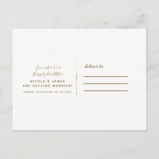 Carte Postale Faire-part Enregistrer la date photo complète Image Rustique (Dos)