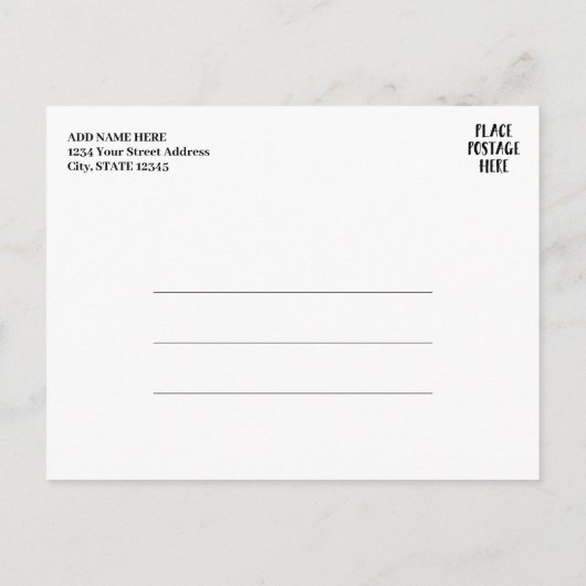 Carte Postale Faire-part Enregistrer la date - Photo et lettres brossées mo (Dos)