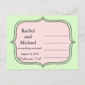 Carte Postale Faire-part Enregistrer la date Pink and Blue Stripes (Dos)