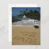 Carte Postale Faire-part Enregistrer La Date - Plage (Devant / Derrière)