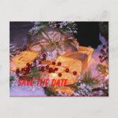 Carte Postale Faire-part Enregistrer la date présente Bow Wreath Holiday ca (Devant)