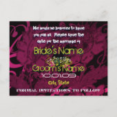 Carte Postale Faire-part Enregistrer la date - Rasberry Floral Dis... - Cus (Dos)