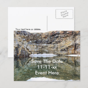 Carte Postale Faire-part Enregistrer la date réflexions dans l'eau