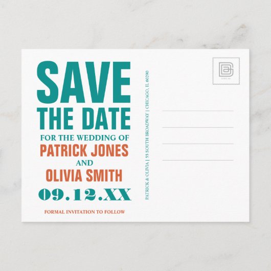 Carte Postale Faire-part Enregistrer la date - Richmond, VA (Dos)