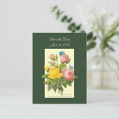 Carte Postale Faire-part Enregistrer la date rose rose rose rose roses cart (Debout devant)