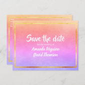 Carte Postale Faire-part Enregistrer la date rose violet rose rose mariage (Devant / Derrière)