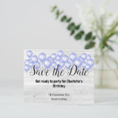 Carte Postale Faire-part Enregistrer la date Rustic Whitewashed Timber Ball (Debout devant)