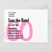 Carte Postale Faire-part Enregistrer la date SASSY 60 Anniversaire fête V06 (Dos)