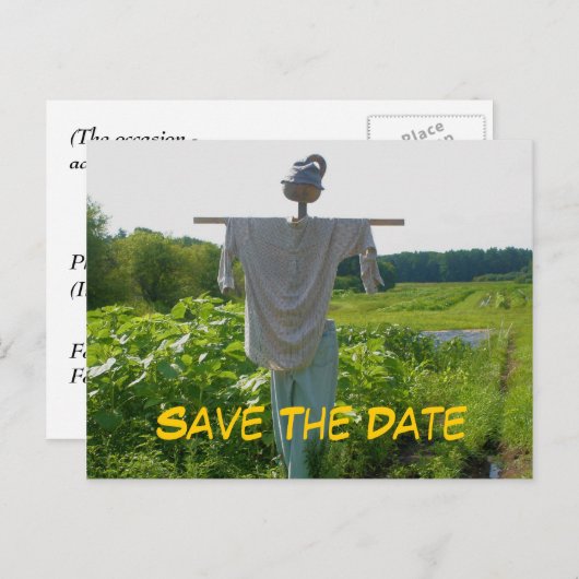 Carte Postale Faire-part Enregistrer La Date Scarecrow Photocard Postcard (Devant / Derrière)