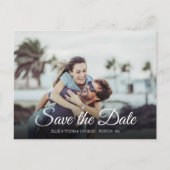 Carte Postale Faire-part Enregistrer la date Script Photo Modern Simple (Devant)