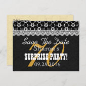 Carte Postale Faire-part Enregistrer la date SURPRISE 70e anniversaire P03C (Devant / Derrière)