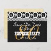 Carte Postale Faire-part Enregistrer la date SURPRISE 80e anniversaire P04C (Devant / Derrière)