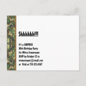 Carte Postale Faire-part Enregistrer la date Surprise 80e partie CAMO V02 (Dos)