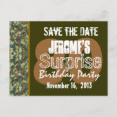 Carte Postale Faire-part Enregistrer la date Surprise 80e partie CAMO V02 (Devant)