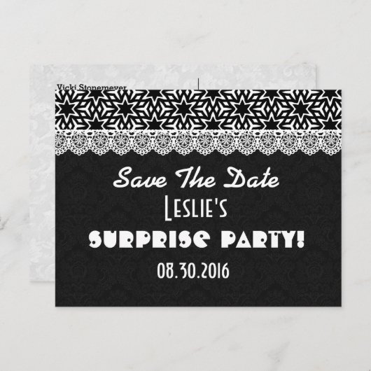 Carte Postale Faire-part Enregistrer la date SURPRISE Chaque année Annivers (Devant / Derrière)
