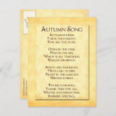 Carte Postale Faire-part Enregistrer la date Thanksgiving Poem Postcard (Devant / Derrière)