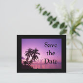 Carte Postale Faire-part Enregistrer la date Tropical Purple (Debout devant)