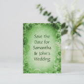 Carte Postale Faire-part Enregistrer la date - Vert (Debout devant)